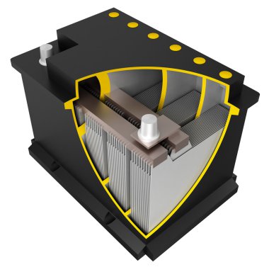 Car battery (assembly drawing) clipart