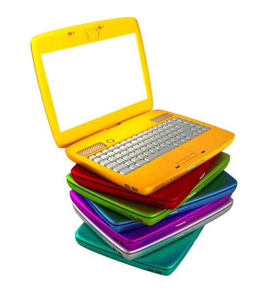 Many colour laptops — Stock Photo, Image