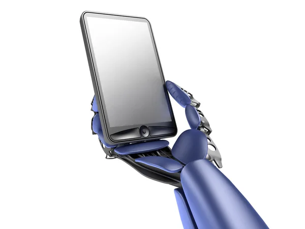 Cyborg med telefonen — Stockfoto