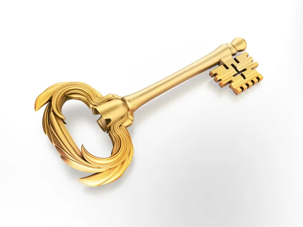 Retro klíč s zlaté barvy — Stock fotografie