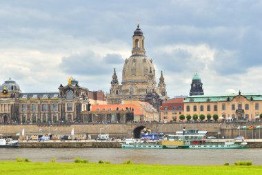 Dresden. Elbe river embankment clipart