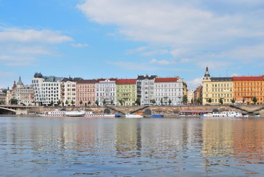 Prague. Beautiful Vltava embankment clipart