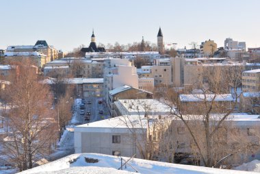 Finland. View of Lappeenranta before sunset clipart