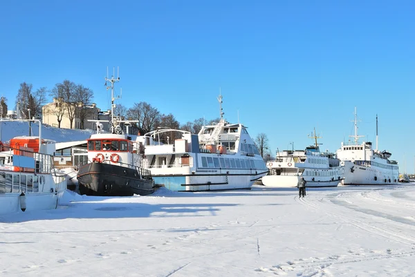 Finland. frysta Villmanstrand harbor — Stockfoto