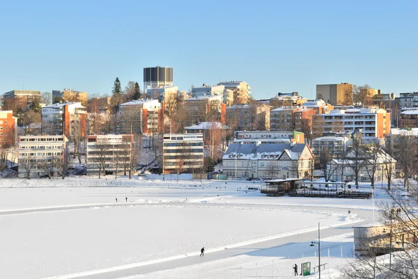 View of Lappeenranta harbor in winter — Stock Photo, Image