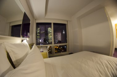 Interior of a Modern New York City Hotel clipart