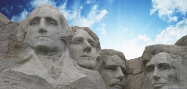 Sunset Colors over Mount Rushmore clipart