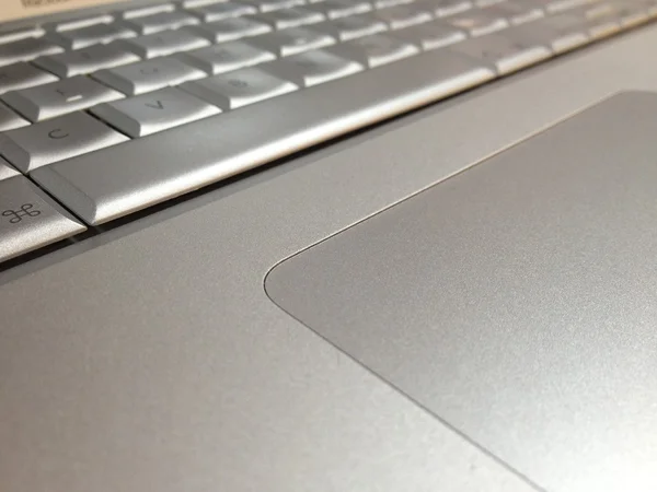 Stříbrná klávesnice makro — Stock fotografie