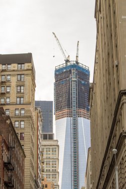 New York'un manhattan siluetinin ve gökdelenler