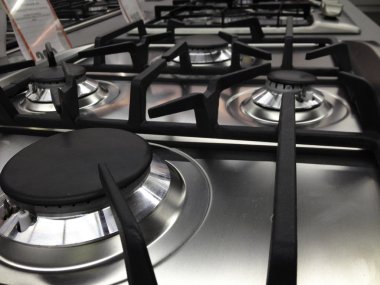 Modern Stove detail in a Kitchen clipart