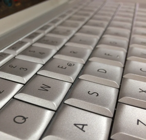 Stříbrná klávesnice makro — Stock fotografie