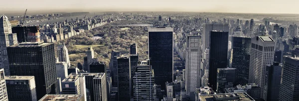 Luchtfoto van het groothoek van central park in new york city — Stockfoto