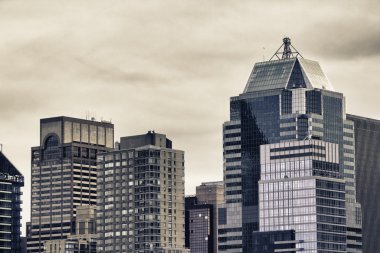 Bottom-Up view of New York City Skyscrapers clipart