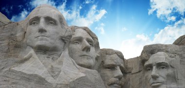 Sunset Colors over Mount Rushmore clipart