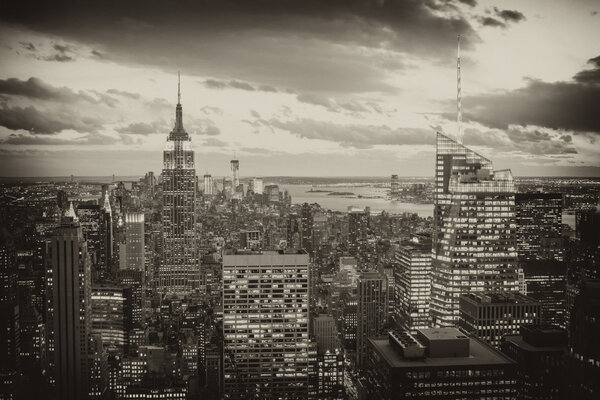 Aerial view of New York City Skyline, U.S.A.