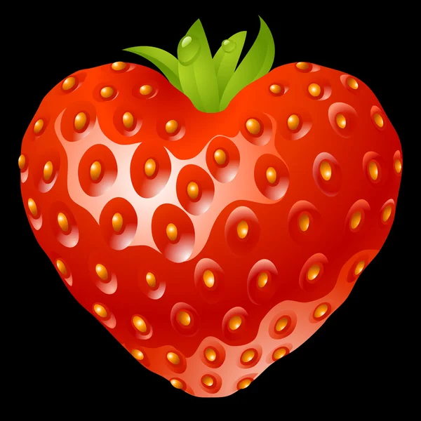 Φράουλα σε σχήμα καρδιάς — Διανυσματικό Αρχείο