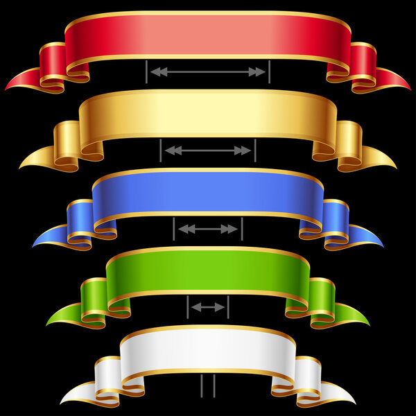 Набор лент с регулируемой длиной. Векторная рамка на фоне
.