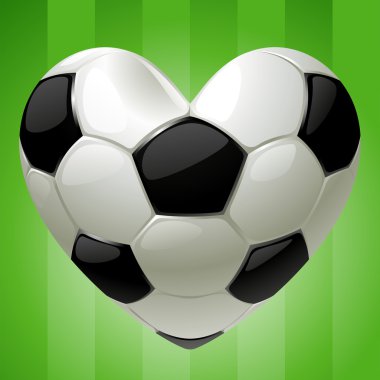 Ball for football in the shape of heart clipart