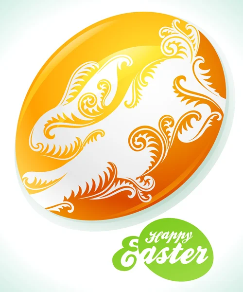 Easter egg and white rabbit — Stock Vector