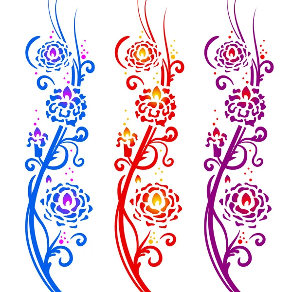 Φλογερό λουλούδια. λουλουδάτο μοτίβο — Διανυσματικό Αρχείο