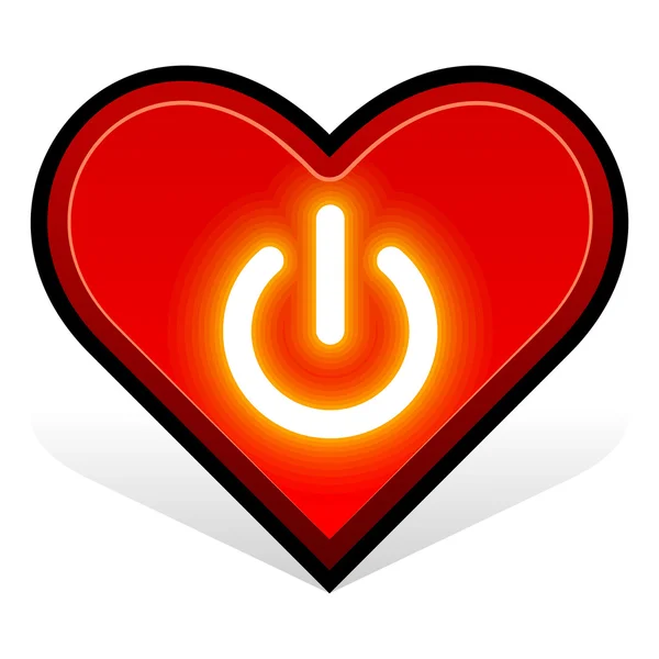 Καρδιά 16. κουμπί τροφοδοσίας — Διανυσματικό Αρχείο