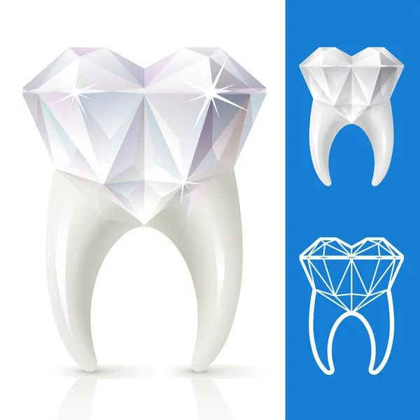强，钻石般的牙齿 — 图库矢量图片