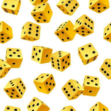 Vector yellow dice seamless background clipart