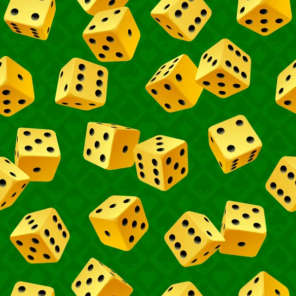 Vector yellow dice seamless background — Stock Vector