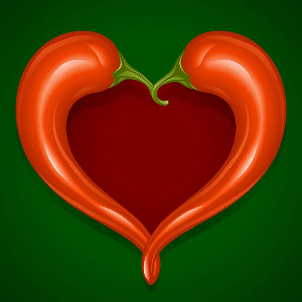 Due peperoncino rosso piccante telaio — Vettoriale Stock