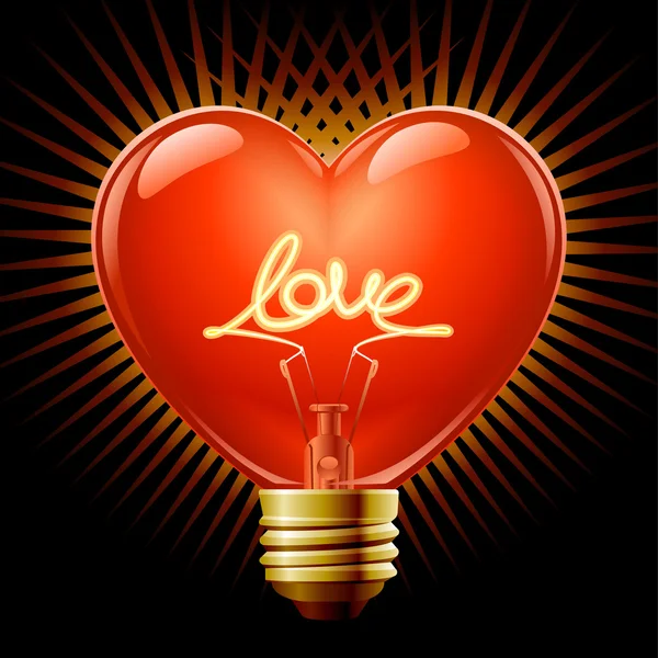 Lampa i form av hjärta — Stock vektor