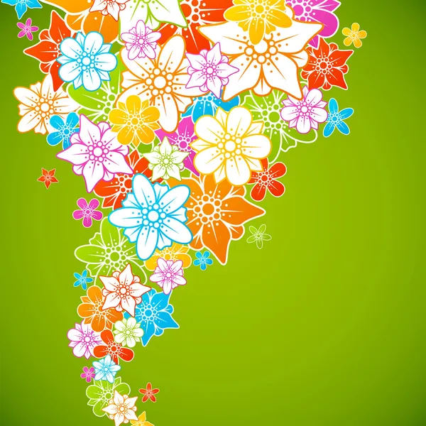 Blütenfarbener Hintergrund. Stil Blumen Rand Rahmen — Stockvektor