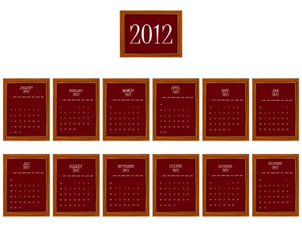 Kalendarz 2012 ramki — Wektor stockowy