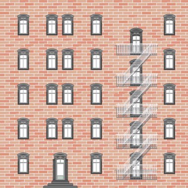 House with emergency ladder clipart