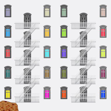 Emergency exit ladder clipart