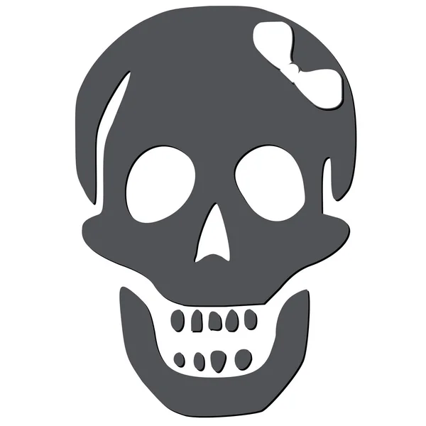 Skull with white bow — Stock Vector