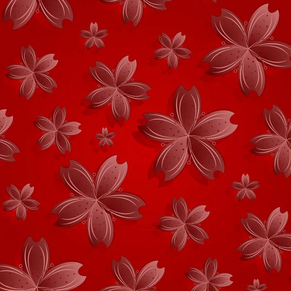 Piros virág mintával — Stock Vector