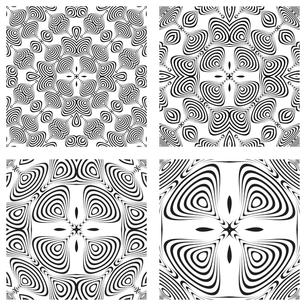 stock vector Op art monochromatic patterns 3
