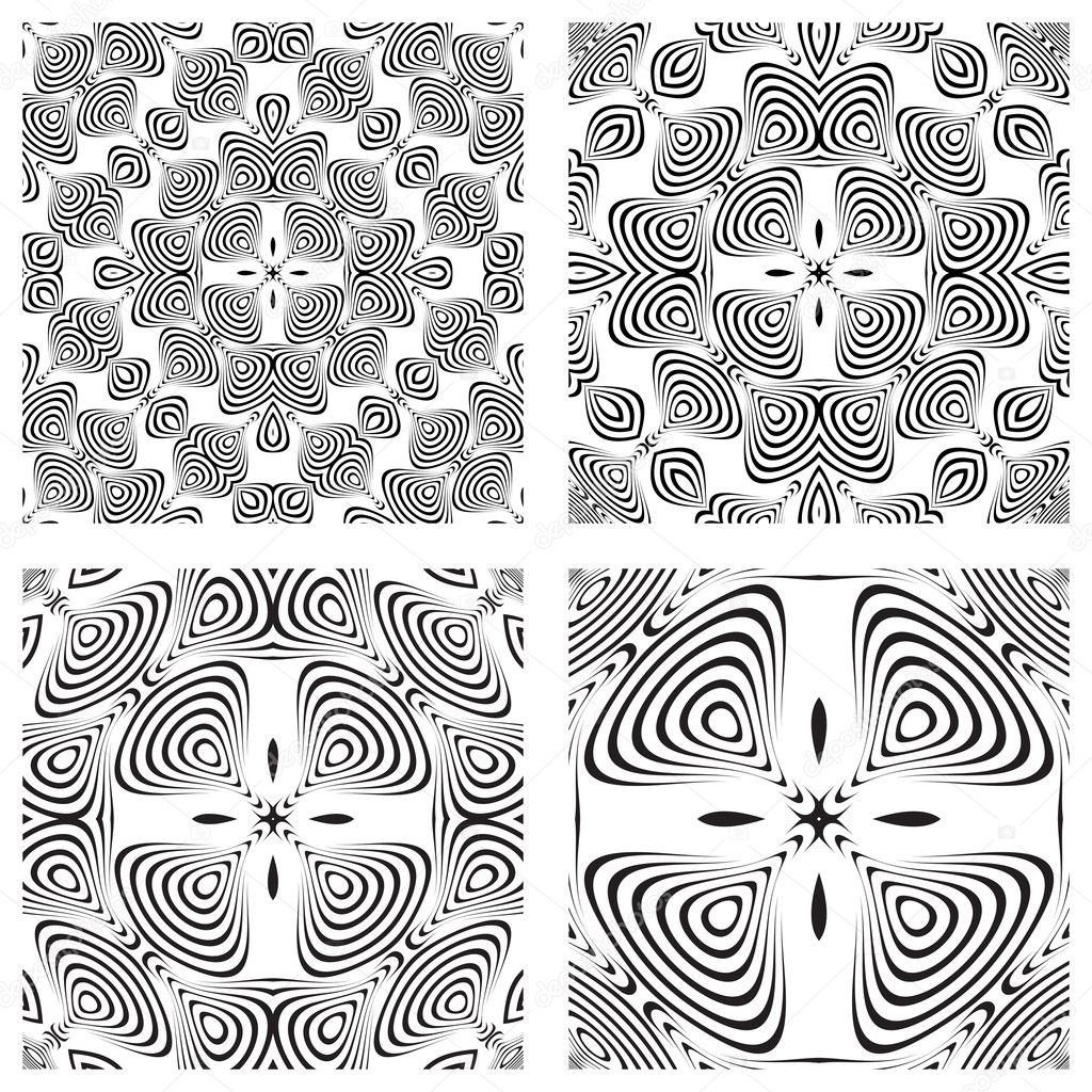 Op art monochromatic patterns 3