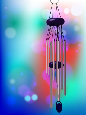 Wind chime and lights clipart
