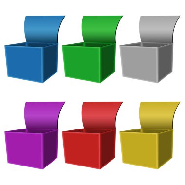 Open boxes clipart