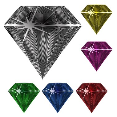 Diamonds against white clipart