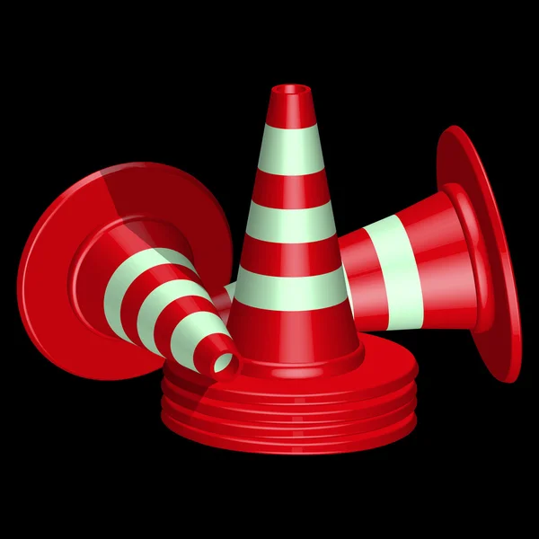 Red traffic cones — Stock Vector