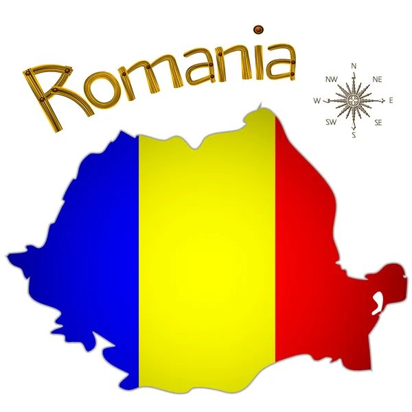 Rumänska karta — Stock vektor