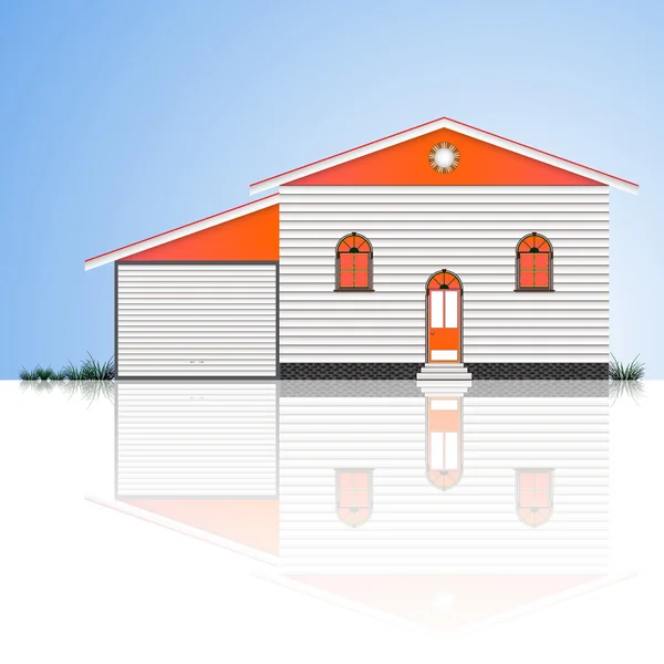 House with garrage — Stock Vector