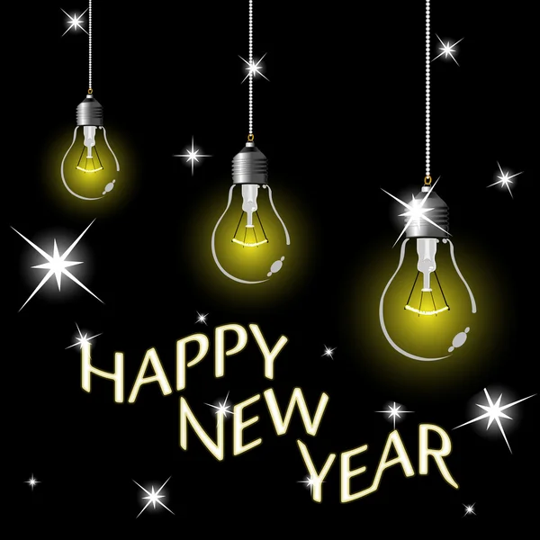 stock vector Happy year light bulbs