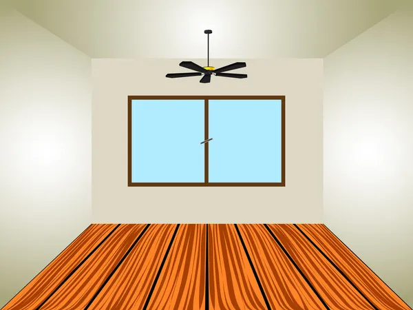 Leeres Zimmer mit Fenster und Lampe — Stockvektor