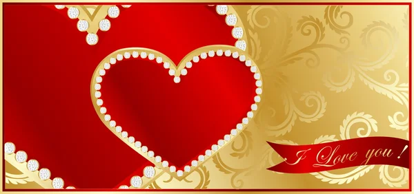 Kalp ile soyut Sevgililer günü kartı — Stok Vektör