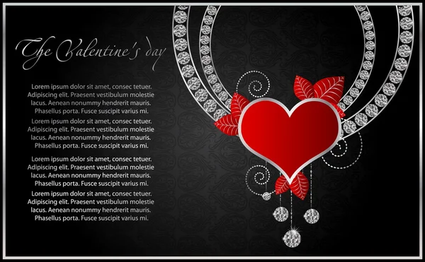 Cartão de Valentim abstrato com corações — Vetor de Stock