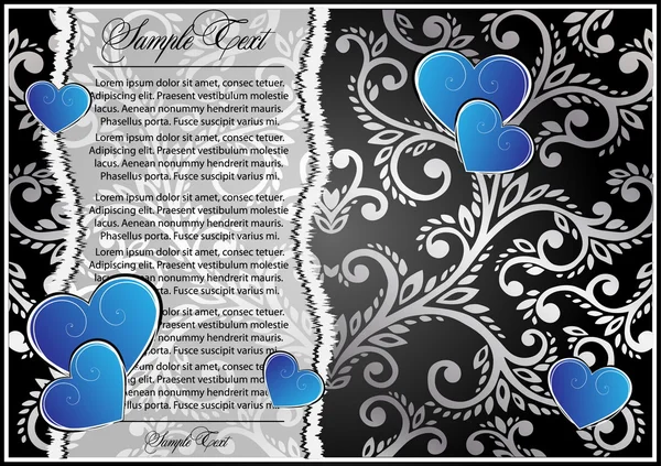 Cartão de Valentim abstrato com corações — Vetor de Stock