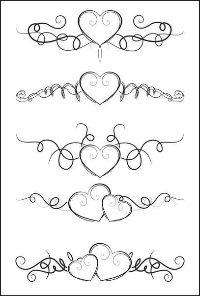 Modèles de cartes avec coeur — Image vectorielle